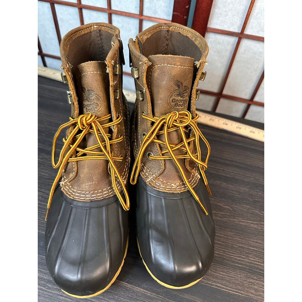 kids Georgia Boot Marshland duck boots brown full-grain SPR leather Size 7
